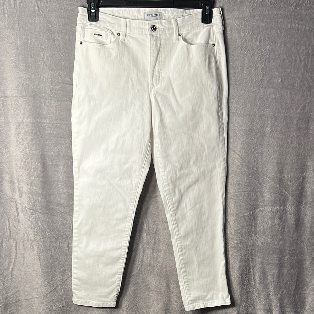 Nine West White Ankle Cropped Gramercy Jeans